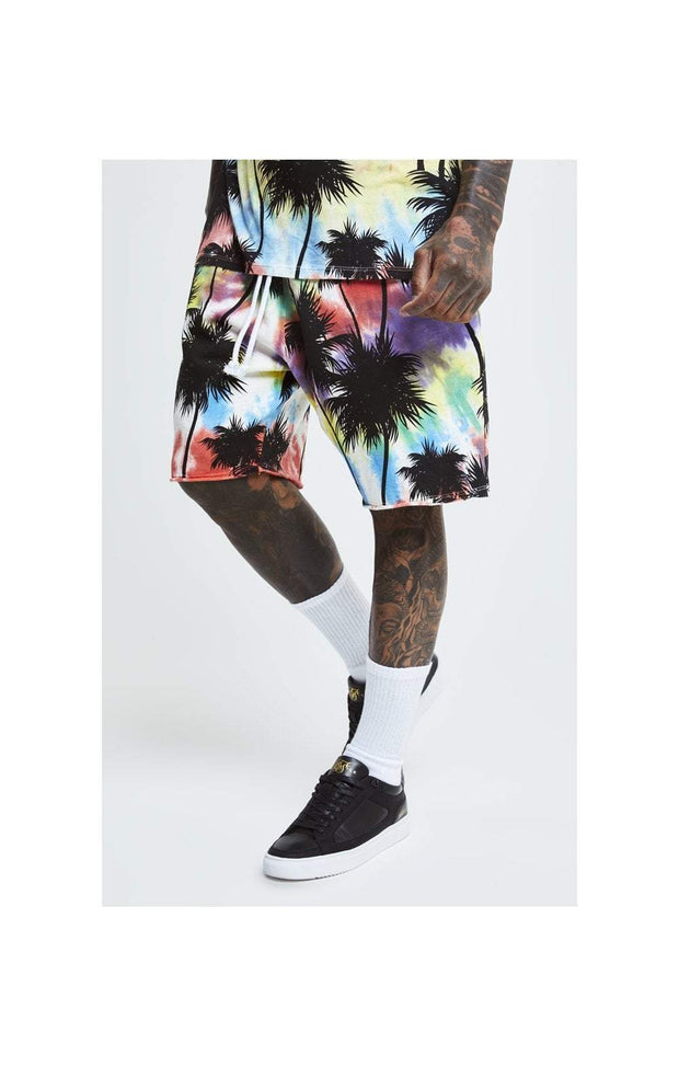 SikSilk Palm Tie Dye Shorts - Black