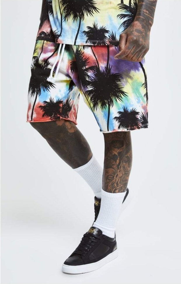 SikSilk Palm Tie Dye Shorts - Black