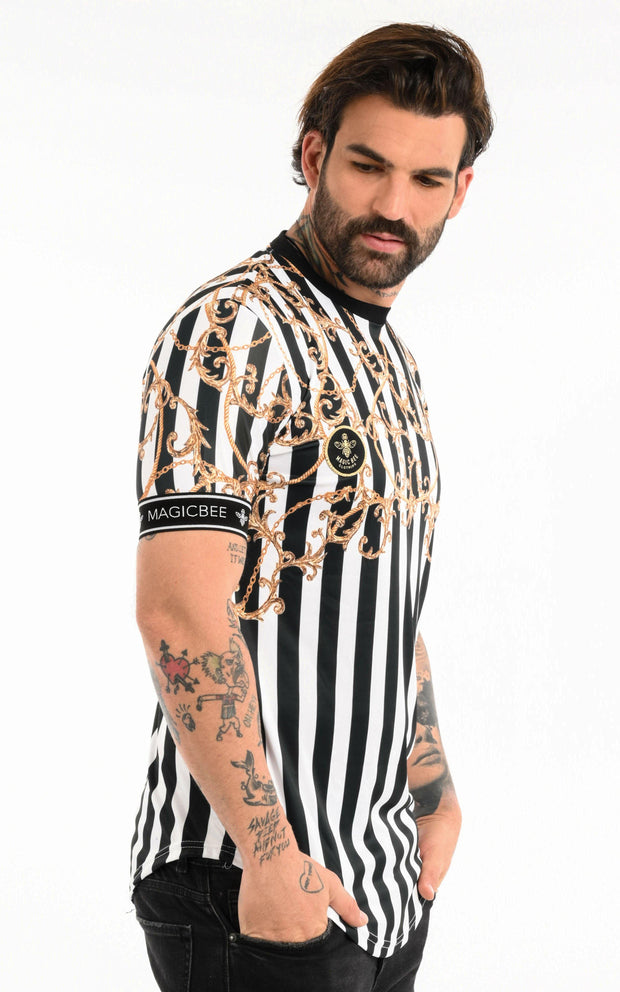MagicBee Tee- Striped Chains-T-Shirts-Mybrands Store