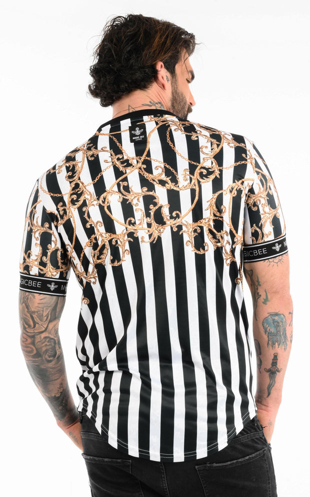 MagicBee Tee- Striped Chains-T-Shirts-Mybrands Store