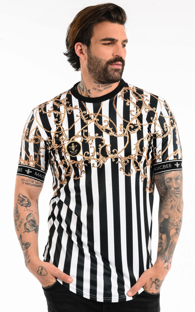 MagicBee Tee- Striped Chains-T-Shirts-Mybrands Store