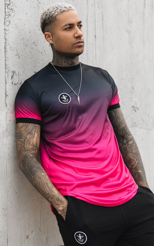 Magic Bee Fade Tee- Black/Fuchsia-T-Shirts-Mybrands Store