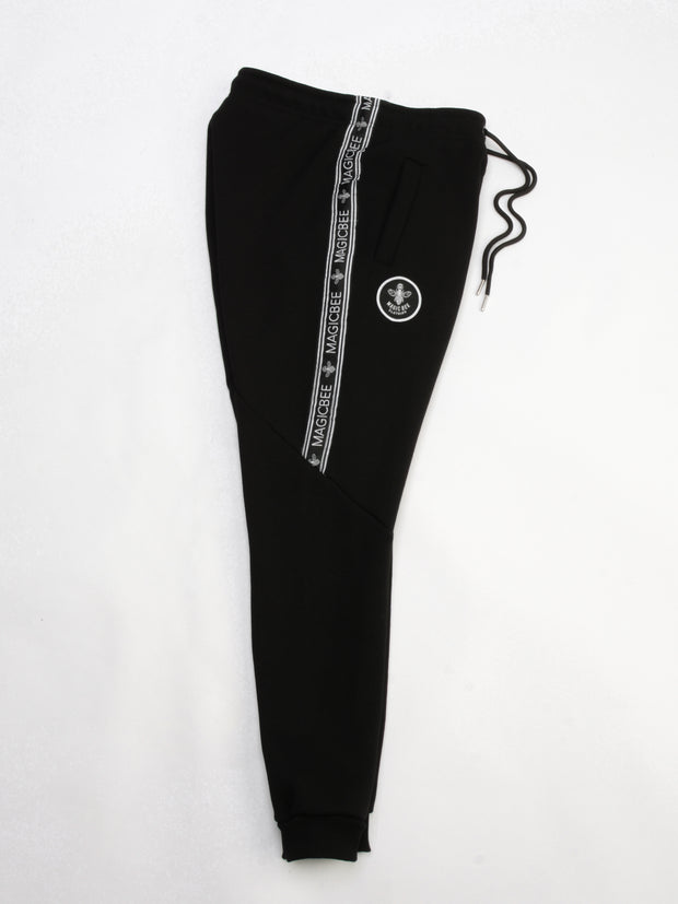 Magic Bee Assymetric Tape Pants - Black