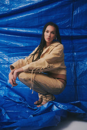 Combos Knitwear Jean Jacket Beige