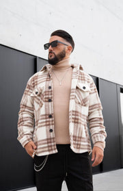 Frilivin Beige Chequered Jacket A/W