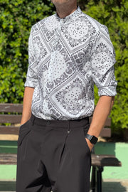 Vittorio Pattern Shirt White