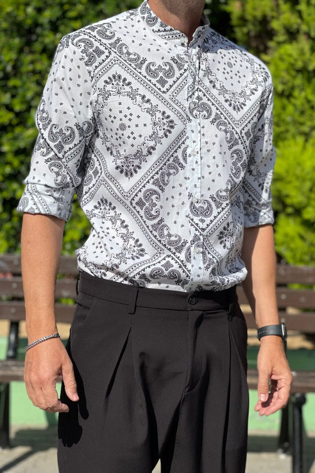 Vittorio Pattern Shirt White