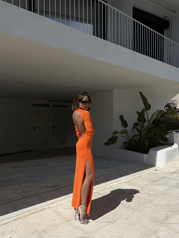 Combos Knitwear Dress Maxi Open Back