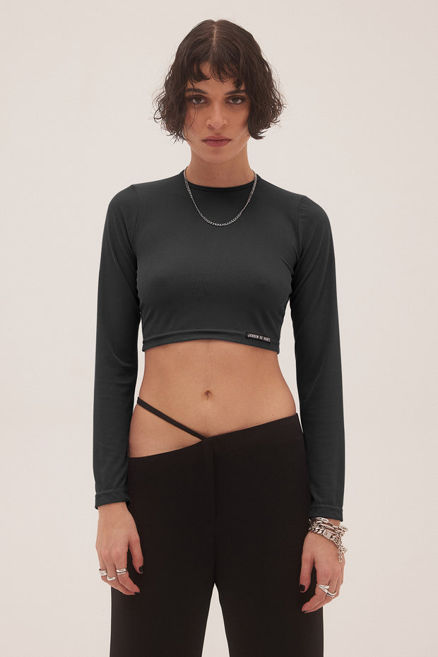 Jardin De Vanite Skin Crop Top Black