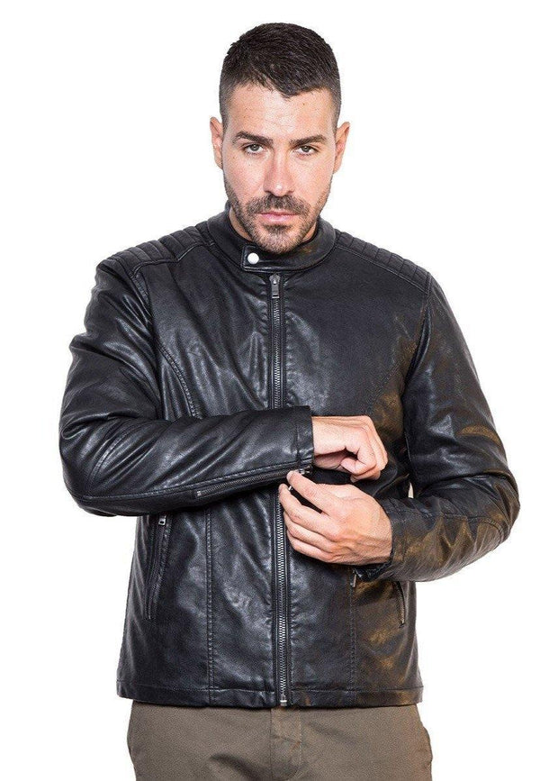 Biston Leather Jacket Black - Mybrands Store