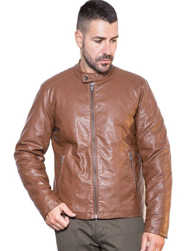Biston Leather Jacket Brown - Mybrands Store