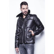 Biston Leatherette Mouton Jacket Black - Mybrands Store