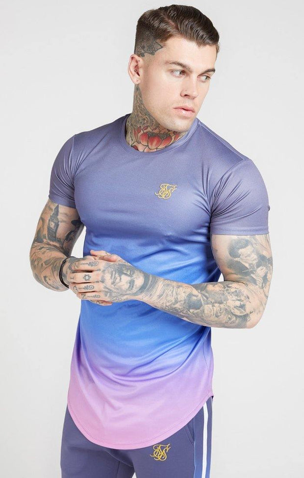 SikSilk Curved Hem Fade T-Shirt - Mybrands Store