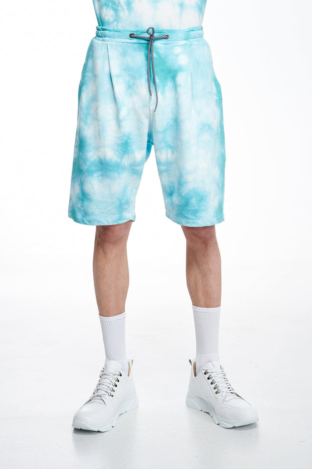 P/COC Cotton Bermuda Tie Dye Aqua