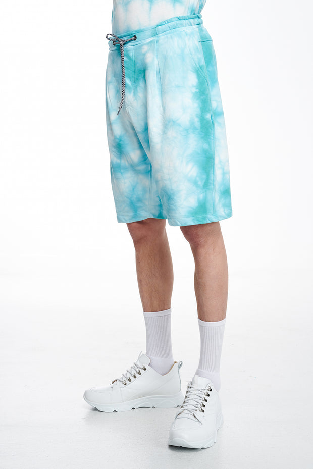 P/COC Cotton Bermuda Tie Dye Aqua