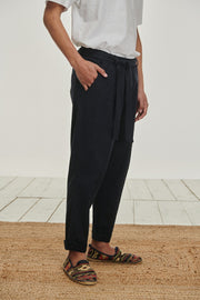 P/COC Navy Blue Linen Pants SS22