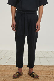 P/COC Navy Blue Linen Pants SS22