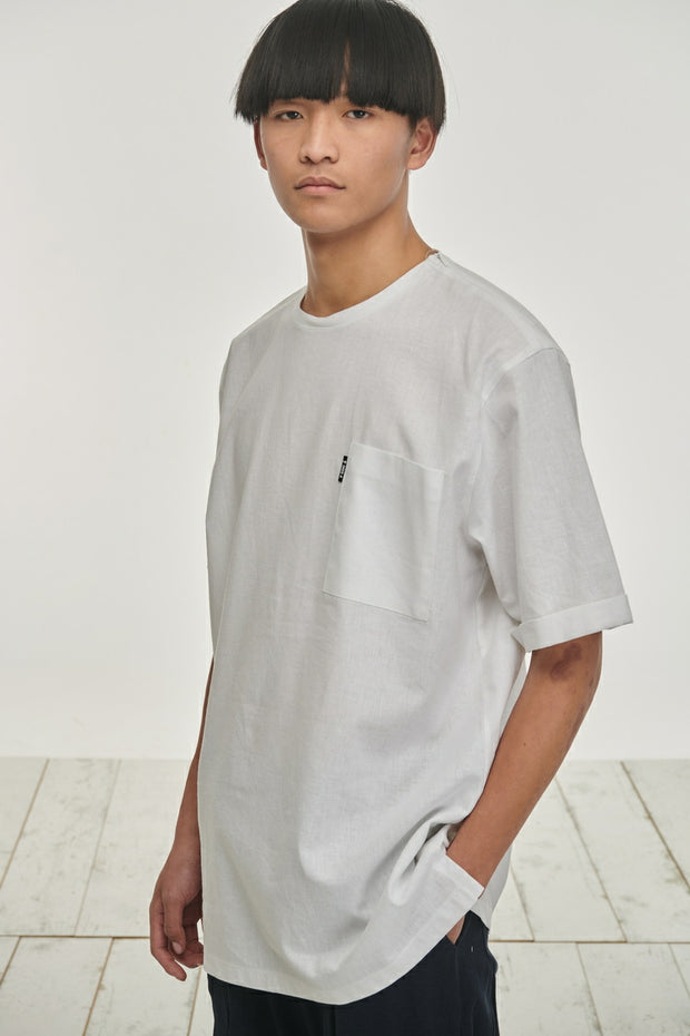 P/COC White Linen T-Shirt SS22