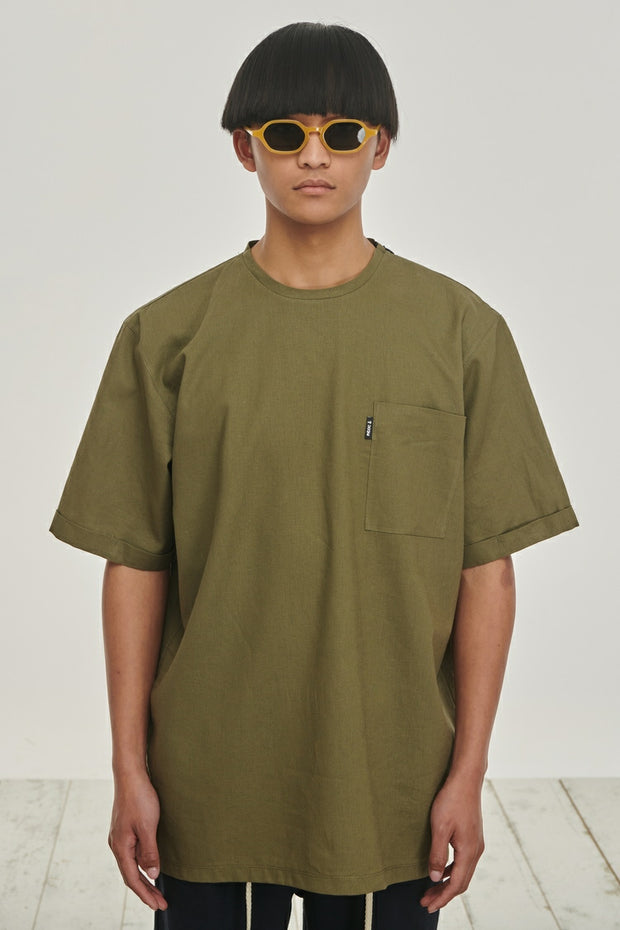 P/COC Khaki Linen T-Shirt SS22