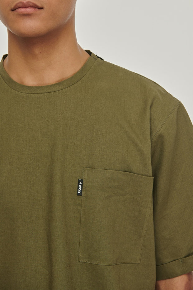 P/COC Khaki Linen T-Shirt SS22
