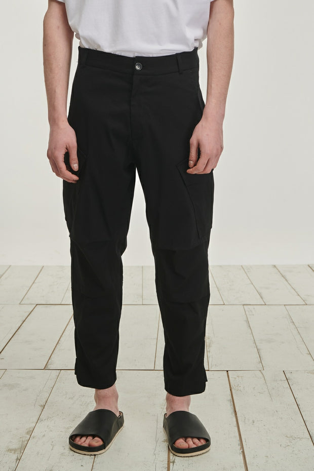 P/COC Black Cargo Pants SS22