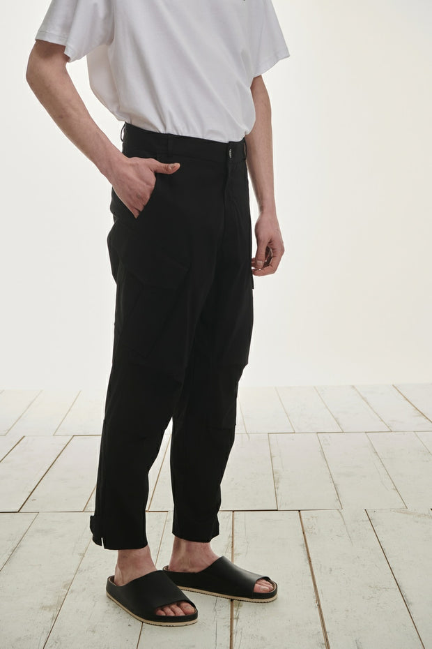 P/COC Black Cargo Pants SS22