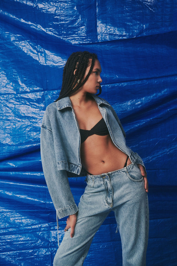 Combos Knitwear Jean Jacket Blue