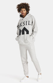 Messi X SikSilk Monogram Print Oversized Hoodie - Grey