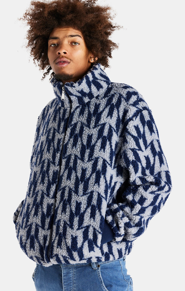 Messi X SikSilk Borg Funnel Jacket - Navy & Grey