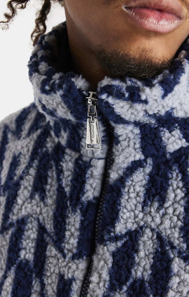 Messi X SikSilk Borg Funnel Jacket - Navy & Grey