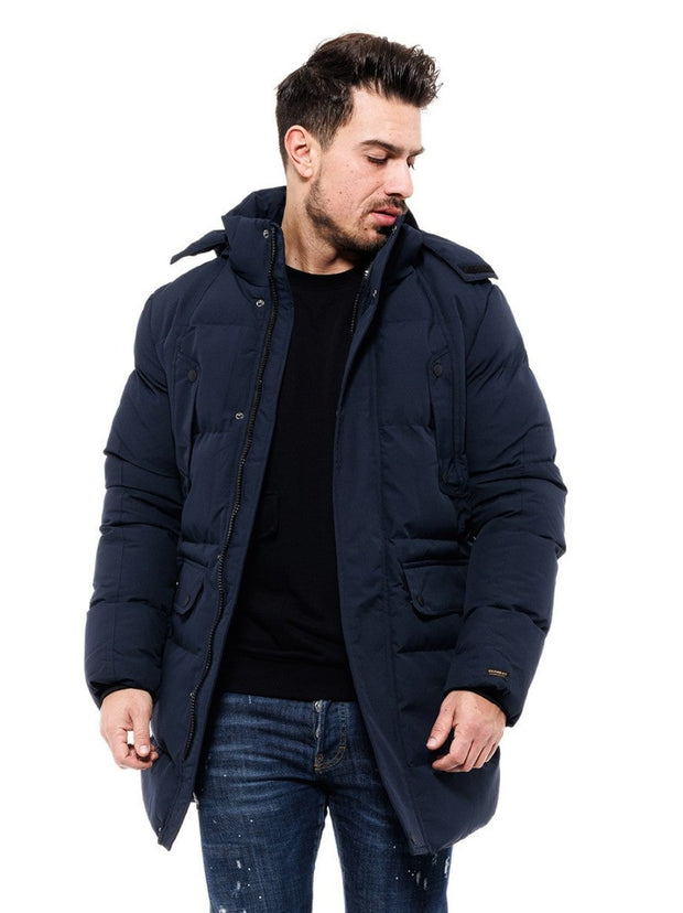 Splendid Long Puffer Jacket Navy