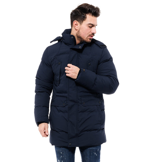 Splendid Long Puffer Jacket Navy