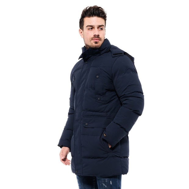 Splendid Long Puffer Jacket Navy