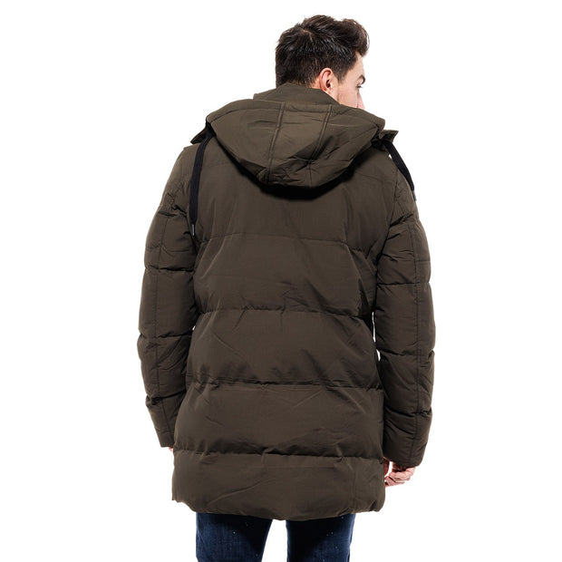 Splendid Long Puffer Jacket Khaki