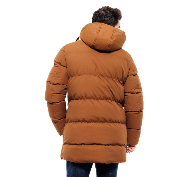 Splendid Long Puffer Jacket Camel