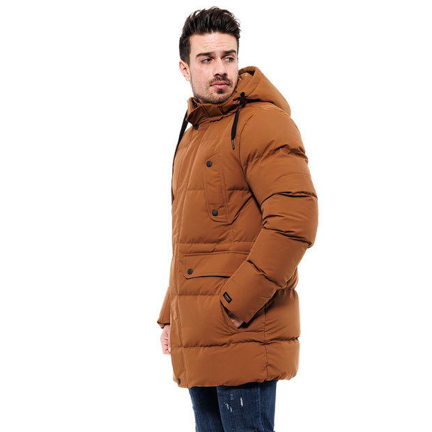 Splendid Long Puffer Jacket Camel