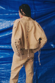 Combos Knitwear Jean Jacket Beige