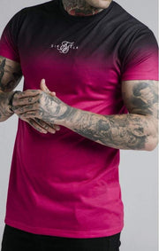 SikSilk High Fade Tee-Black & Pink-T-Shirts-Mybrands Store