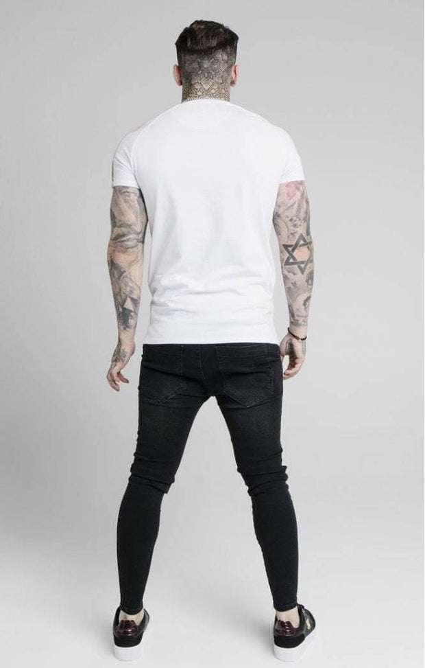 SikSilk S/S Astro Raglan Gym Tee- White-T-Shirts-Mybrands Store