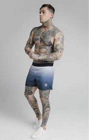 SikSilk Tape Fade Swim Shorts- Navy Lilac Fade-Swimwear-Mybrands Store