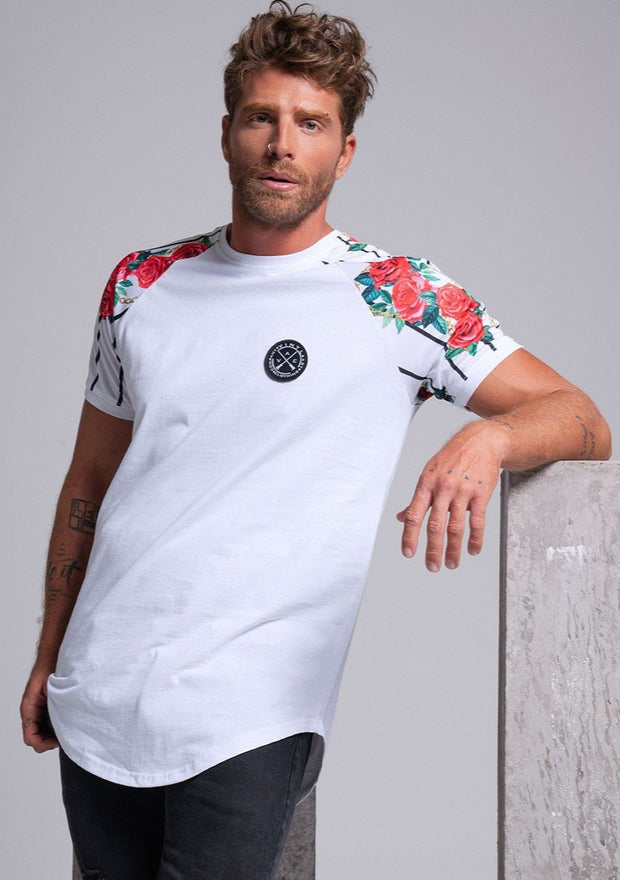 Vinyl Floral Sleeves T-Shirt