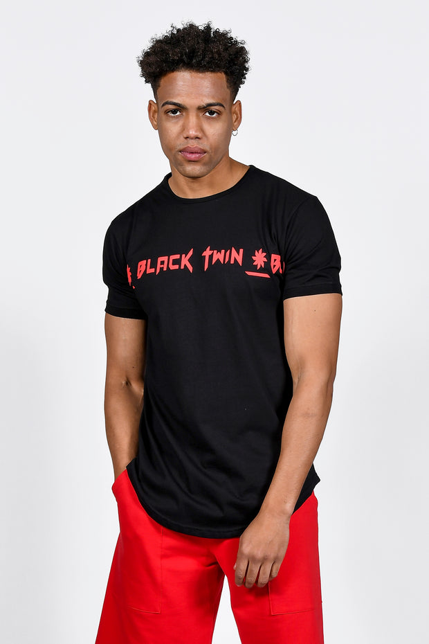 Twin Black T-Shirt Black Red