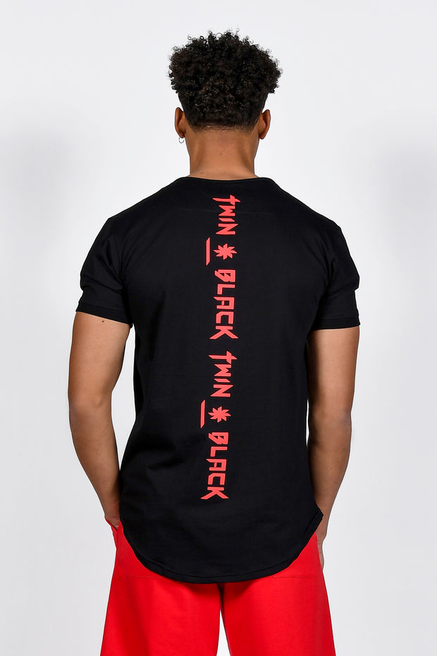 Twin Black T-Shirt Black Red