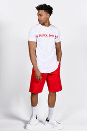 Twin Black T-Shirt White Red