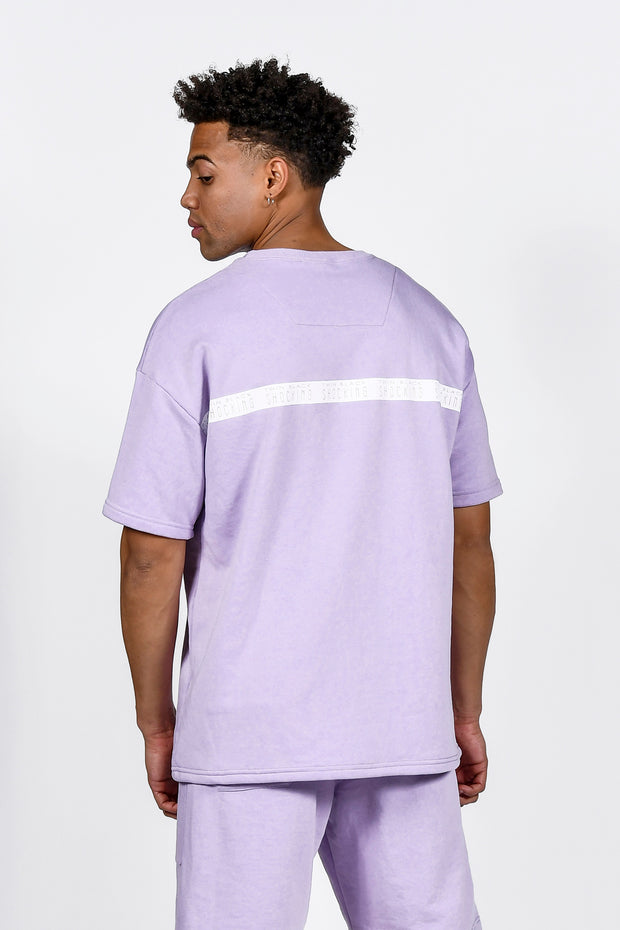 Twin Black Oversize T-Shirt Pastel Purple
