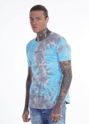 Xzeno Tie Dye Blue/Grey T-Shirt-T-Shirts-Mybrands Store